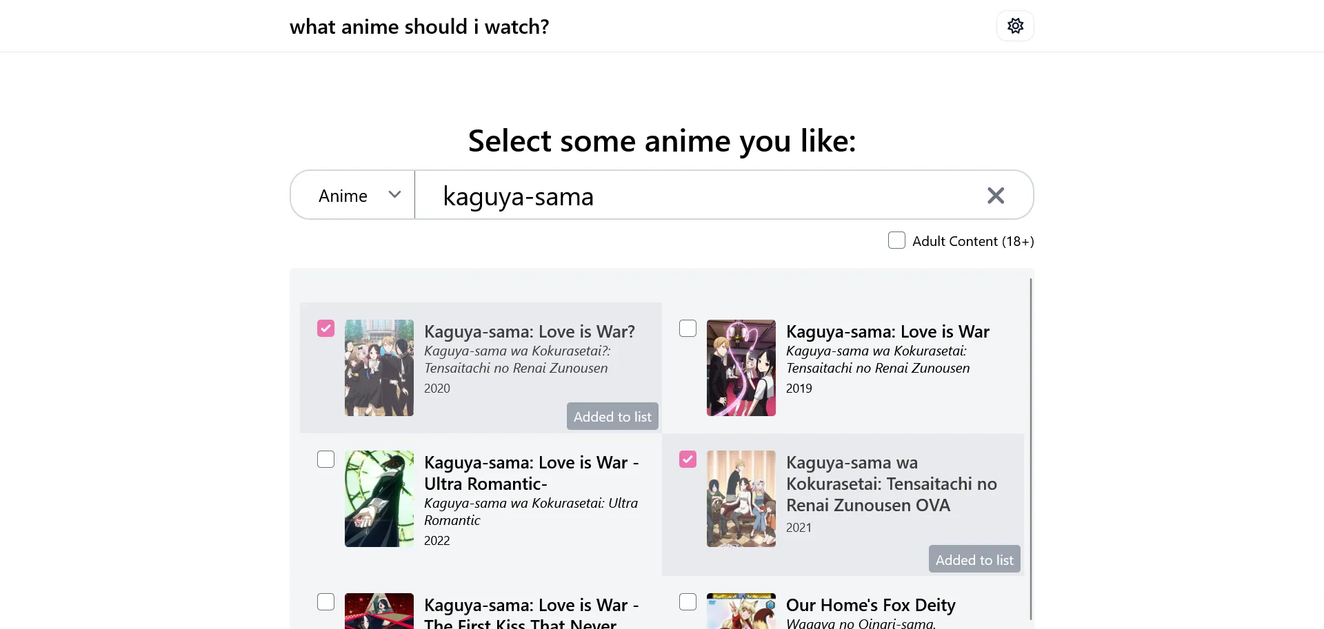 Anime Suggester